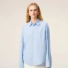 Chemise ample Ami de Coeur à manches longues en coton bleu