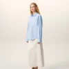 Chemise ample Ami de Coeur à manches longues en coton bleu