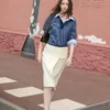 Chemise ample Ami de Coeur à manches longues en coton bleu