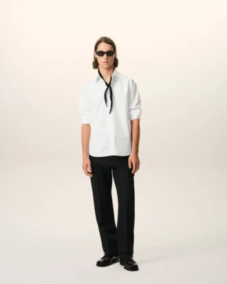 Chemise blanche en coton sur mesure brodée Ami de Coeur