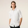 Chemise blanche en coton sur mesure brodée Ami de Coeur