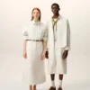 Chemise carrée Ami de Coeur en coton rayé blanc