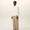Chemise carrée Ami de Coeur en coton rayé blanc