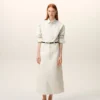 Chemise carrée Ami de Coeur en coton rayé blanc