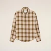 Chemise carrée à carreaux beiges Ami de Coeur en toile