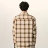 Chemise carrée à carreaux beiges Ami de Coeur en toile