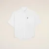 Chemise carrée en coton blanc brodée Ami de Coeur