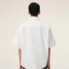 Chemise carrée en coton blanc brodée Ami de Coeur