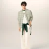 Chemise carrée en coton à carreaux verts