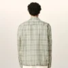 Chemise carrée en coton à carreaux verts