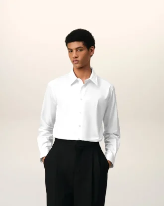 Chemise classique Ami de Coeur en coton blanc