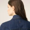 Chemise à col pointu en coton bleu