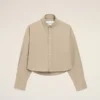 Chemise courte en coton beige avec motif Ami de Coeur en relief