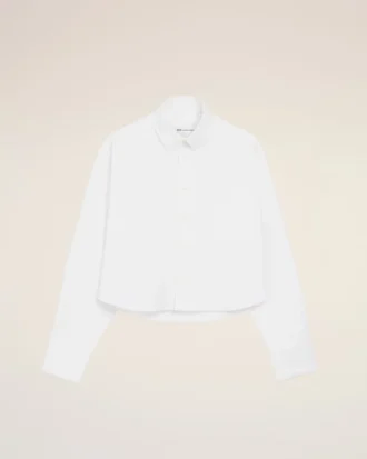 Chemise courte en coton blanc avec motif « Ami de Coeur » en relief