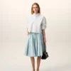 Chemise courte en coton blanc avec motif « Ami de Coeur » en relief