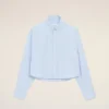 Chemise courte en coton bleu gaufré Ami de Coeur