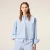 Chemise courte en coton bleu gaufré Ami de Coeur