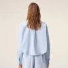 Chemise courte en coton bleu gaufré Ami de Coeur