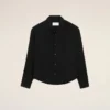 Chemise noire ample brodée Ami Paris