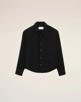 Chemise noire ample brodée Ami Paris