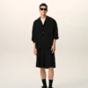 Chemise noire ample brodée Ami Paris