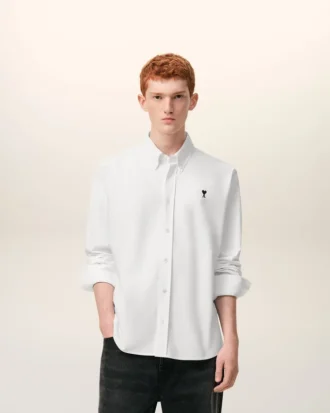 Chemise Oxford Ami de Coeur en coton blanc
