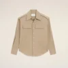 Chemise saharienne en coton beige