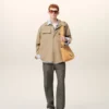 Chemise saharienne en coton beige