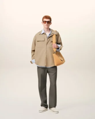 Chemise saharienne en coton beige