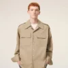 Chemise saharienne en coton beige
