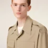 Chemise saharienne en coton beige