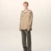 Chemise saharienne en coton beige