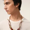 Collier Ami de Coeur en cuir marron et perles