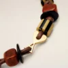 Collier Ami de Coeur en cuir marron et perles
