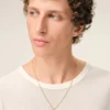 Collier avec pendentif « 0 » martelé en laiton doré