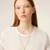 Collier avec pendentif « 1 » en laiton martelé doré