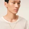 Collier avec pendentif « 4 » en laiton martelé doré