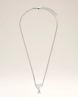 Collier avec pendentif Ami de Coeur en laiton argenté