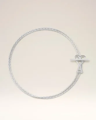 Collier à chaîne 2 en 1 Ami de Coeur en laiton argenté