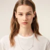 Collier à chaîne Ami de Coeur en laiton argenté