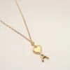 Collier fin martelé Ami de Coeur en laiton doré