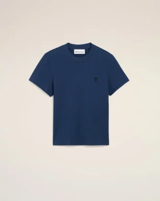 Cotton Blue Ami De Coeur Cropped T-Shirt