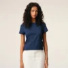 Cotton Blue Ami De Coeur Cropped T-Shirt