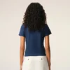 Cotton Blue Ami De Coeur Cropped T-Shirt