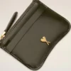 Cuir de vachette vert Porte-cartes zippé Paris Paris