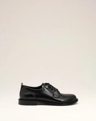 Derbies à bout anatomique en cuir noir