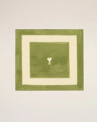 Foulard en coton vert imprimé Ami de Coeur
