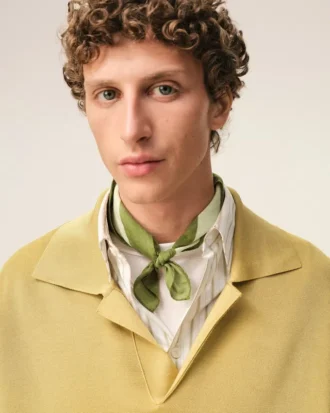 Foulard en coton vert imprimé Ami de Coeur