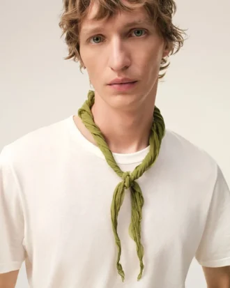 Gavroche froissé en polyester vert