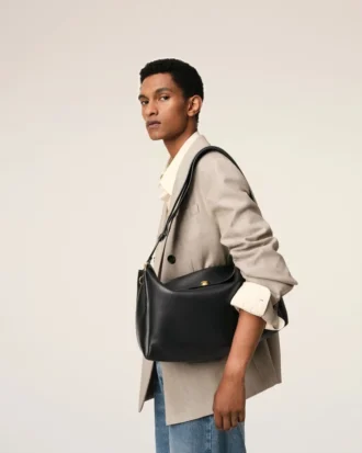 Grand sac Carrousel en cuir noir
